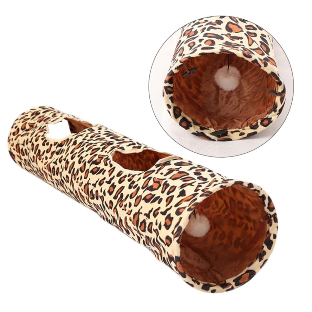 Leopard print cat tube 12" x 51"